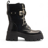 Europeon Union Women Black Leather Half Boot #3436